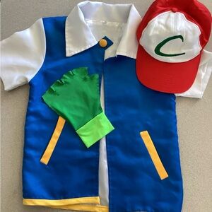Blue and White Costume Shirt with Red Cap